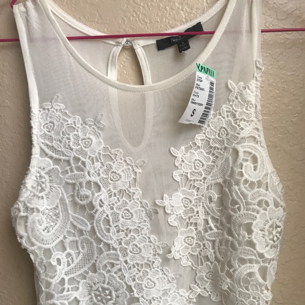 S White lace bodysuit NWT